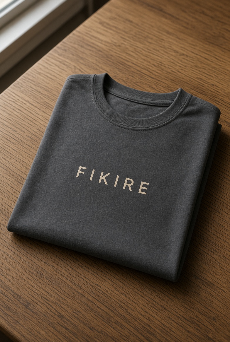 Folded black FIKIRE Essential Tee